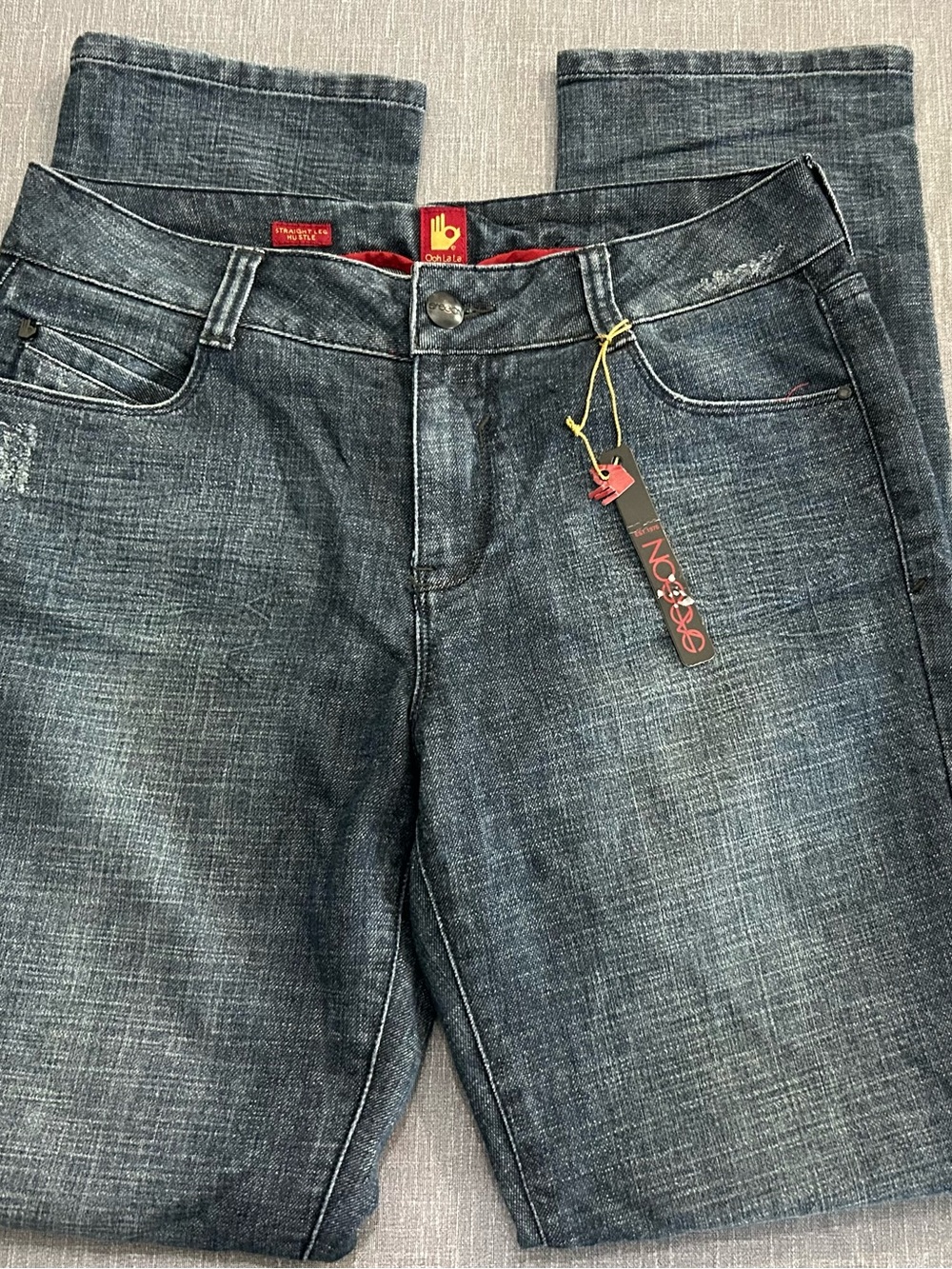 Vintage SASSON Women's Jeans  Straight Leg Hustle Bling Pockets Distressed Sz 10 - Picture 6 of 6